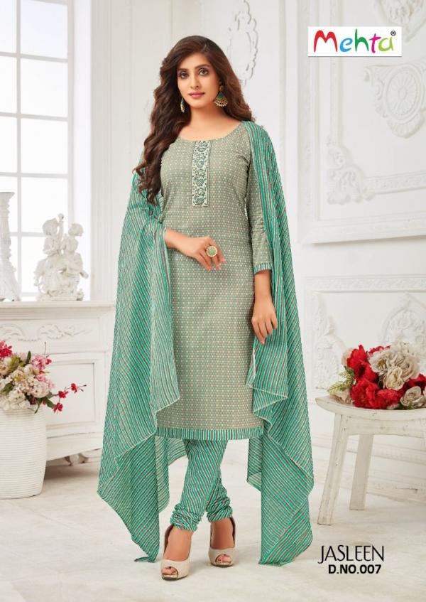 Mehta Jasleen Cambric Cotton Designer Patiyala Suit